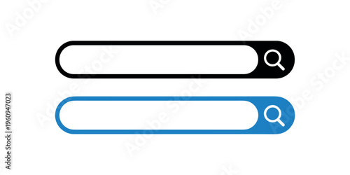 Search bars with magnifying glass black and blue magnifying glass black search bar blue search bar white background