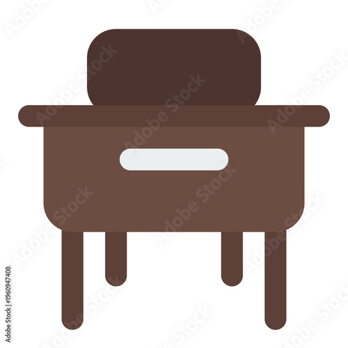 Desk Flat Icon Vector, Colorful Education and Learning Symbol for School, Study, and Back to School Concept