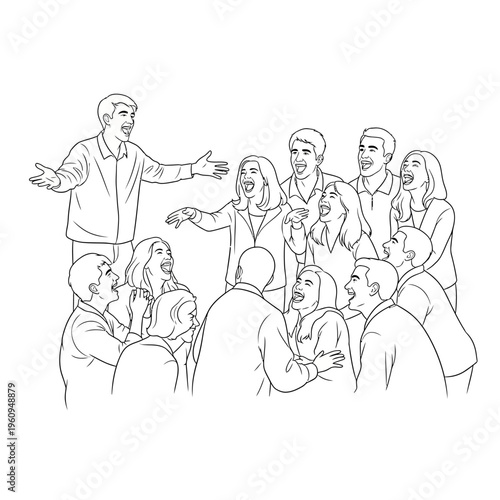 Businessman addressing a group meeting.
