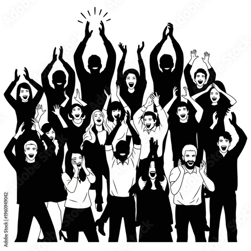 Diverse Group of People Celebrating Together.