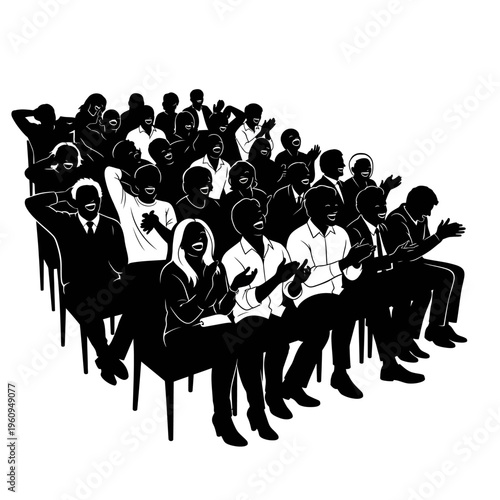 Diverse group of people sitting together.