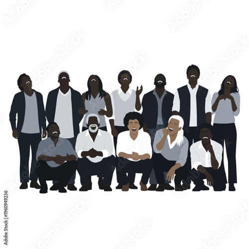 Diverse group of young adults posing.