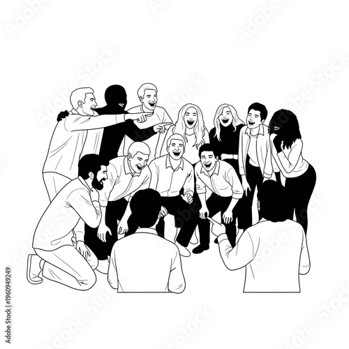 Diverse group of young adults interacting.