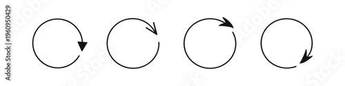 Set of four circular arrows indicating rotation and repetition