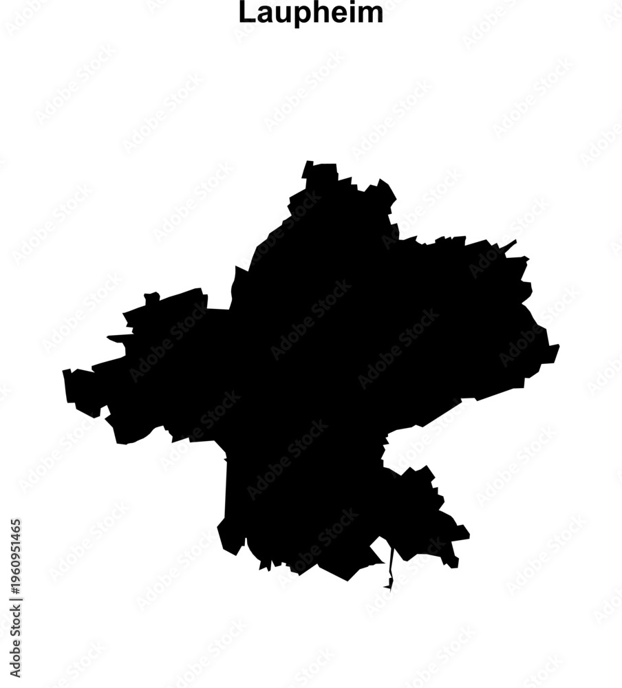 Obraz premium Laupheim (Baden-Wurttemberg) blank outline map