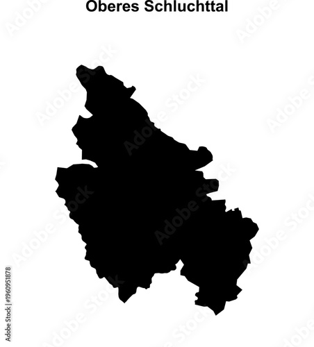 Oberes Schluchttal (Baden-Wurttemberg) blank outline map