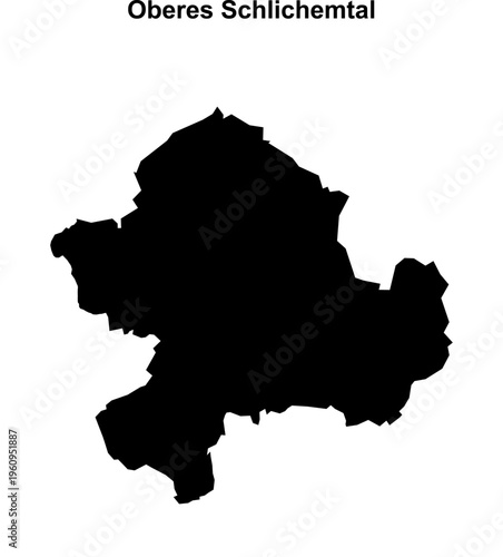 Oberes Schlichemtal (Baden-Wurttemberg) blank outline map
