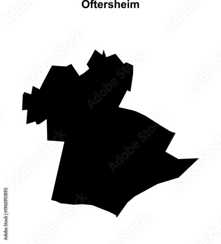 Oftersheim (Baden-Wurttemberg) blank outline map