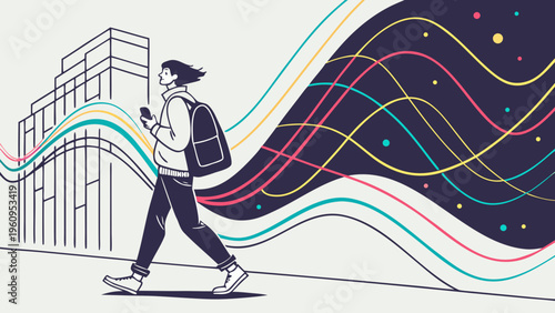 Vector illustration of a businessman and woman dancing on a stage featuring silhouette art of people jumping for fun in a winter sport design