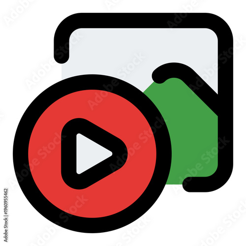 Content Filled Line Icon Vector, Modern Multimedia and Social Media Symbol for Digital Communication and Online Content Creation