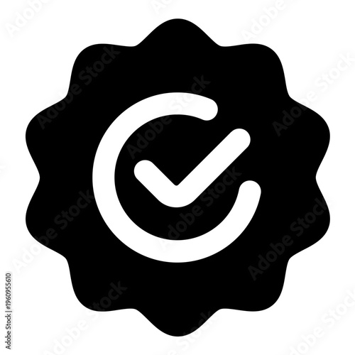 Verified Glyph Icon Vector, Modern Multimedia and Social Media Symbol for Communication and Digital Platform