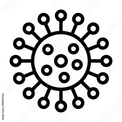 Vector of a spherical virus with spikes.