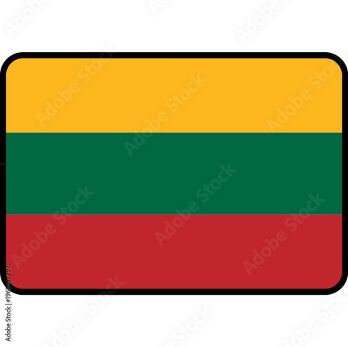 Free Download Lithuania Flag Rounded Rectangle Icon - GFXLoad