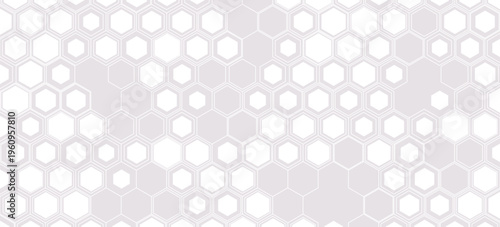 White hexagonal grid abstract background offers clean minimal tech aesthetic with soft glossy panels, subtle shadows, faint connection lines and geometric repetition ideal for corporate branding,