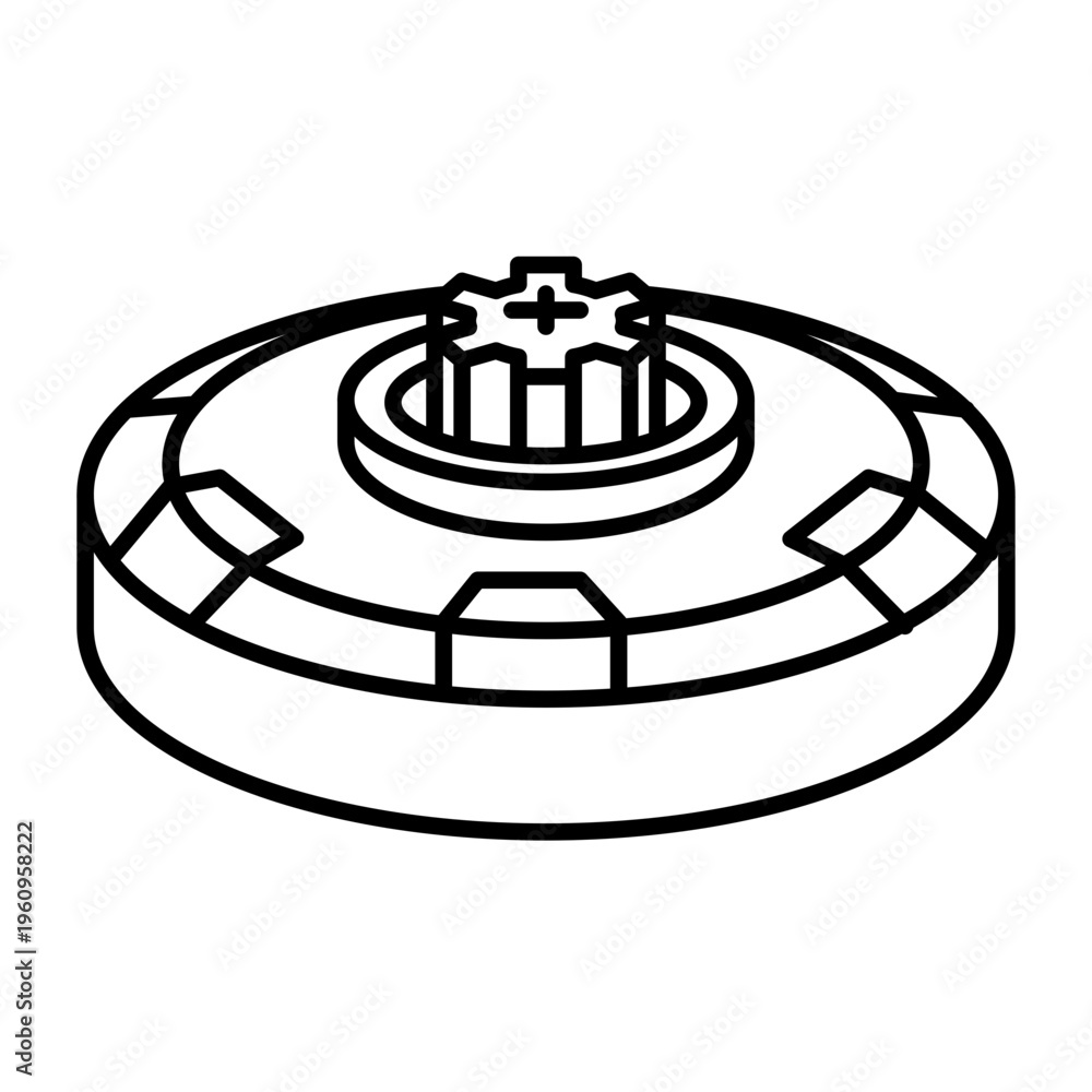 Fototapeta premium land mine line icon with editable stroke