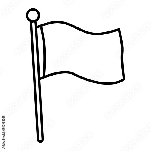surrendering flag line icon with editable stroke