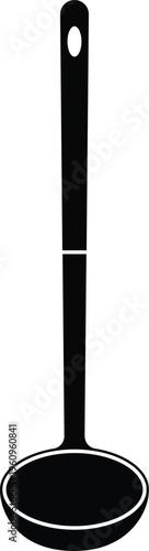 Soup Ladle Silhouette Isolated on White Background
