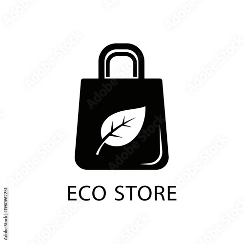 Eco friendly shopping bag logo design.