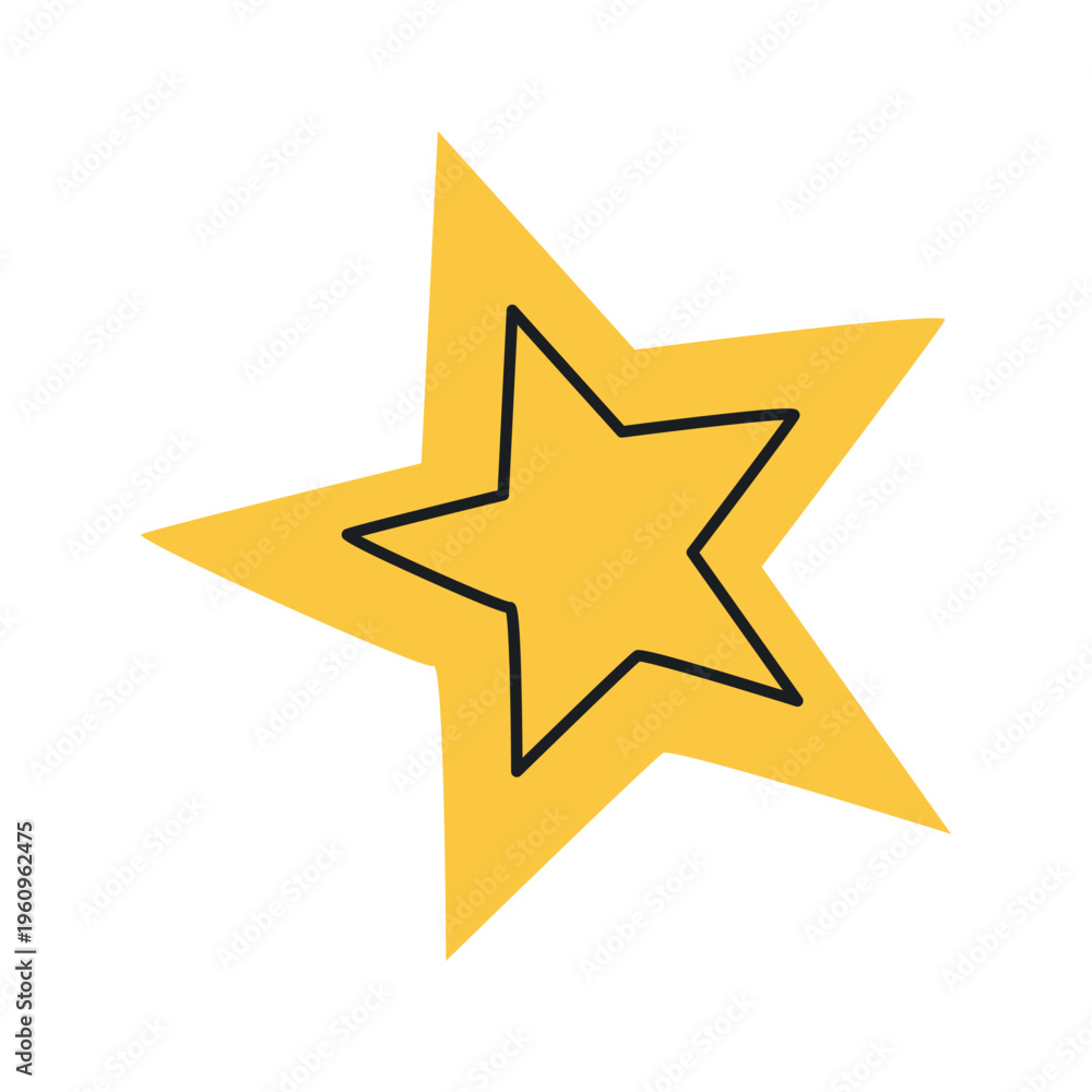 Obraz premium Gold star icon. Favorite rating symbol for award, quality badge, achievement and winner design.
