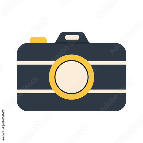 Compact camera icon. Photography and travel symbol for digital media, memories and content design.