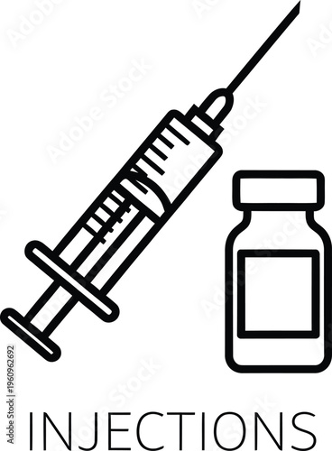 Medical injection equipment illustration