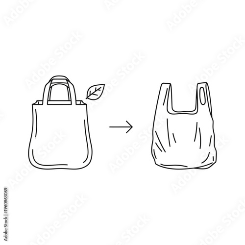 Reusable bag made of sustainable material.