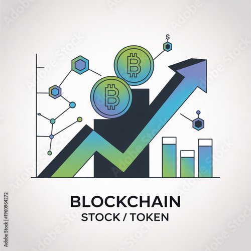 Blockchain cryptocurrency token exchange growth.