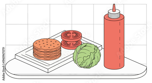 Patty leaf tomato sauce on board to cook food at home for a fast meal