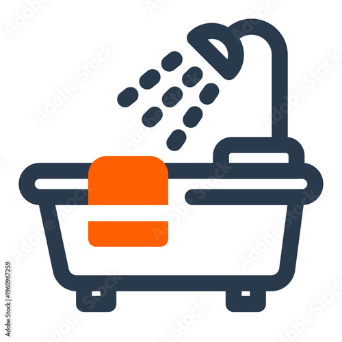 Bathtub Vector Icon for Home Interior