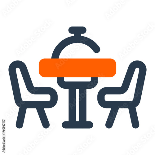 Dining Table Vector Icon for Home Interior