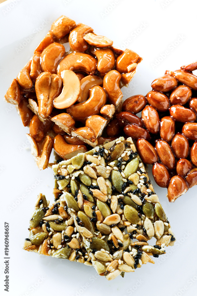 Obraz premium Assorted Nut and Seed Brittle Candies