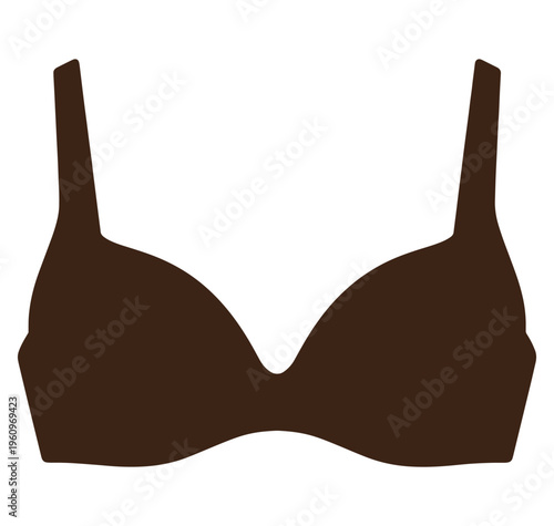 Brown bra isolated on white background for fashion and lingerie concepts