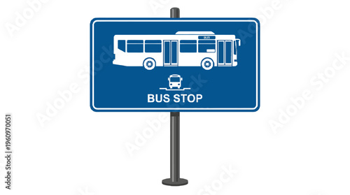 Official bus stop public transportation sign