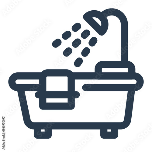 Bathtub Vector Icon for Home Interior