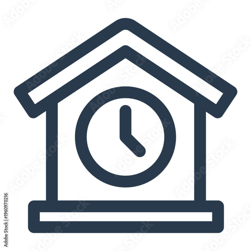 Swiss Wall Clock Vector Icon for Home Interior