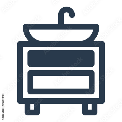 Bathroom Vanity Vector Icon for Home Interior