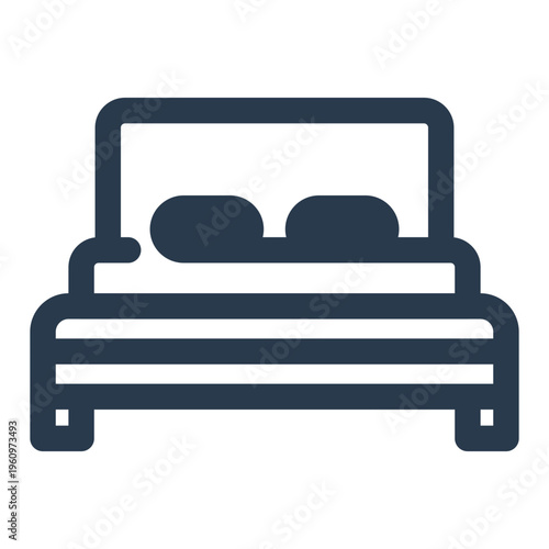 Bed Frame Vector Icon for Home Interior
