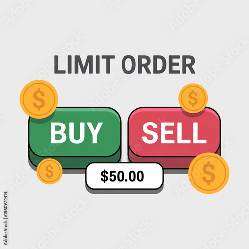 Buy and sell limit order buttons.