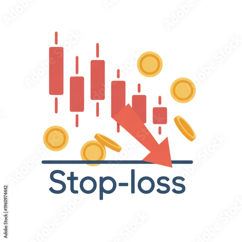 Stop loss trading stock market concept.