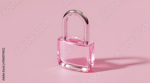 A lock with a pink background made of glass mater