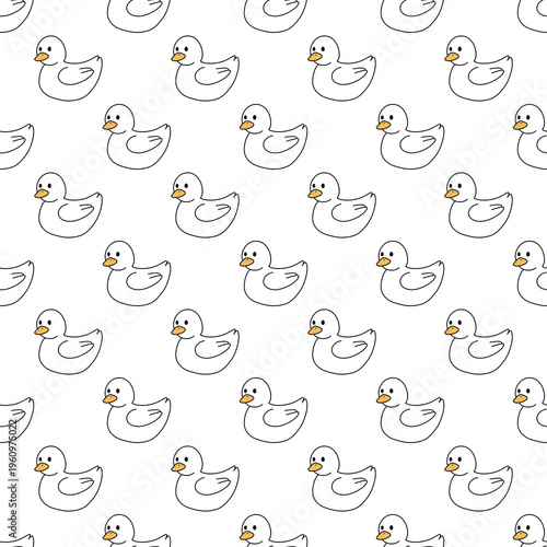 Wallpaper Mural seamless white duck pattern on a transparent background Torontodigital.ca