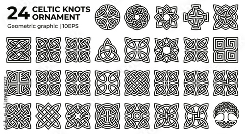 Seamless vintage black and white floral vector pattern set