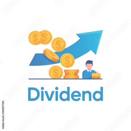 Man receiving gold coins dividend money.