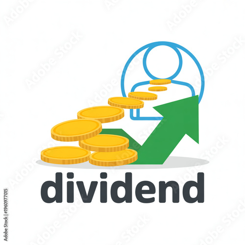 Increasing dividend investment growth concept.