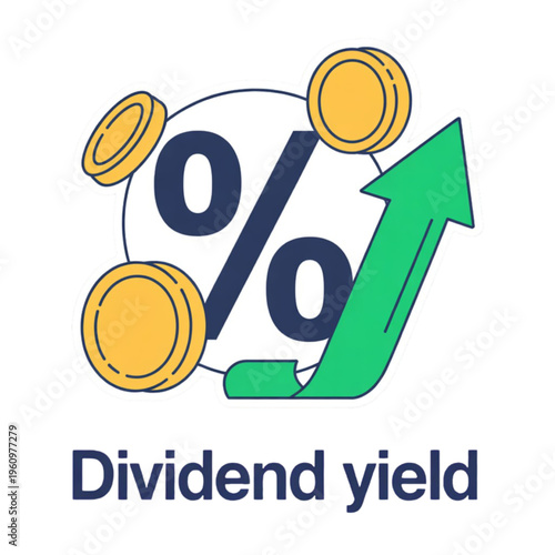 Increasing dividend yield finance concept.