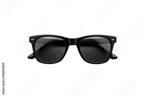 Black wayfarer sunglasses protecting eyes from sun