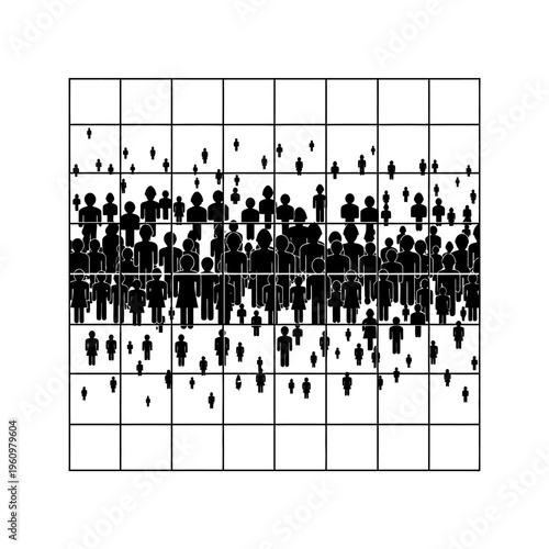 Black silhouettes of people standing together.