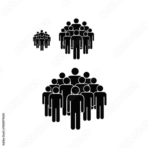 Black silhouettes of people standing together.