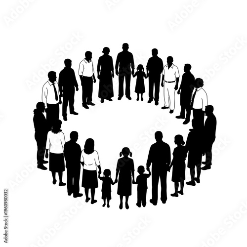 Diverse group of people standing together.