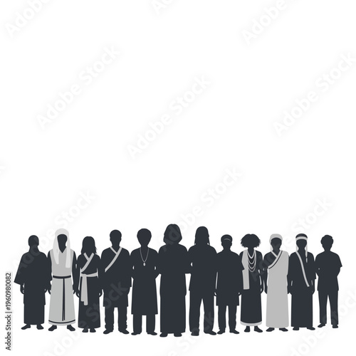 Diverse Group of People Standing Together.